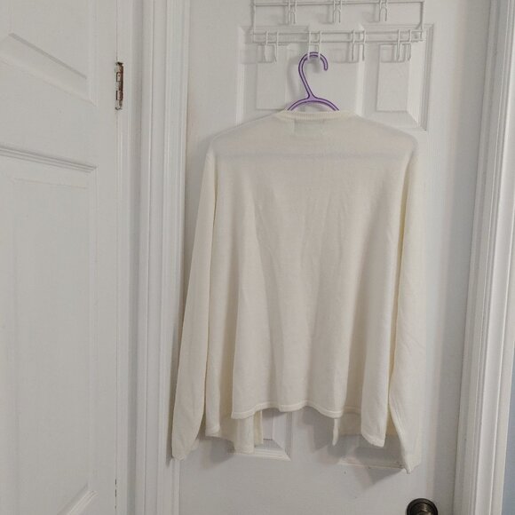 Vintage 90s White cream Sequined Oversized soft girl cardigan - Picture 2 of 5